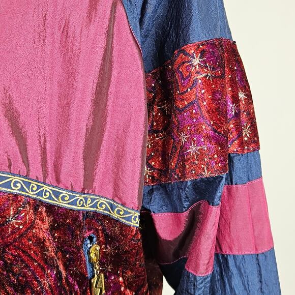 Active Stuff Vintage Blue Maroon Windbreaker Bomber Jacket | M | MINOR FLAWS - Picture 14 of 16